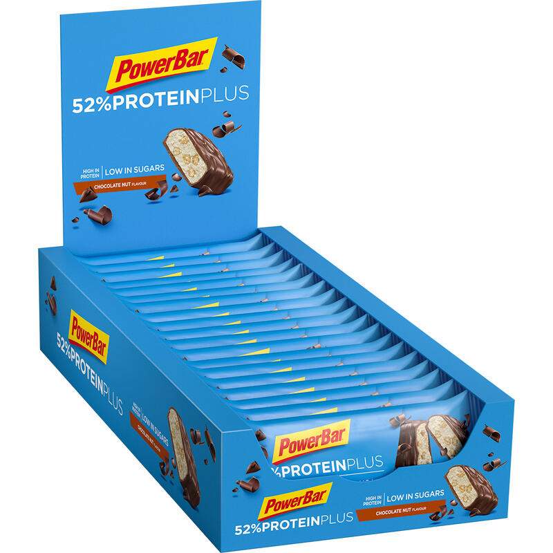 Set van 20 repen PowerBar 52% ProteinPlus Low Sugar Chocolate Nut
