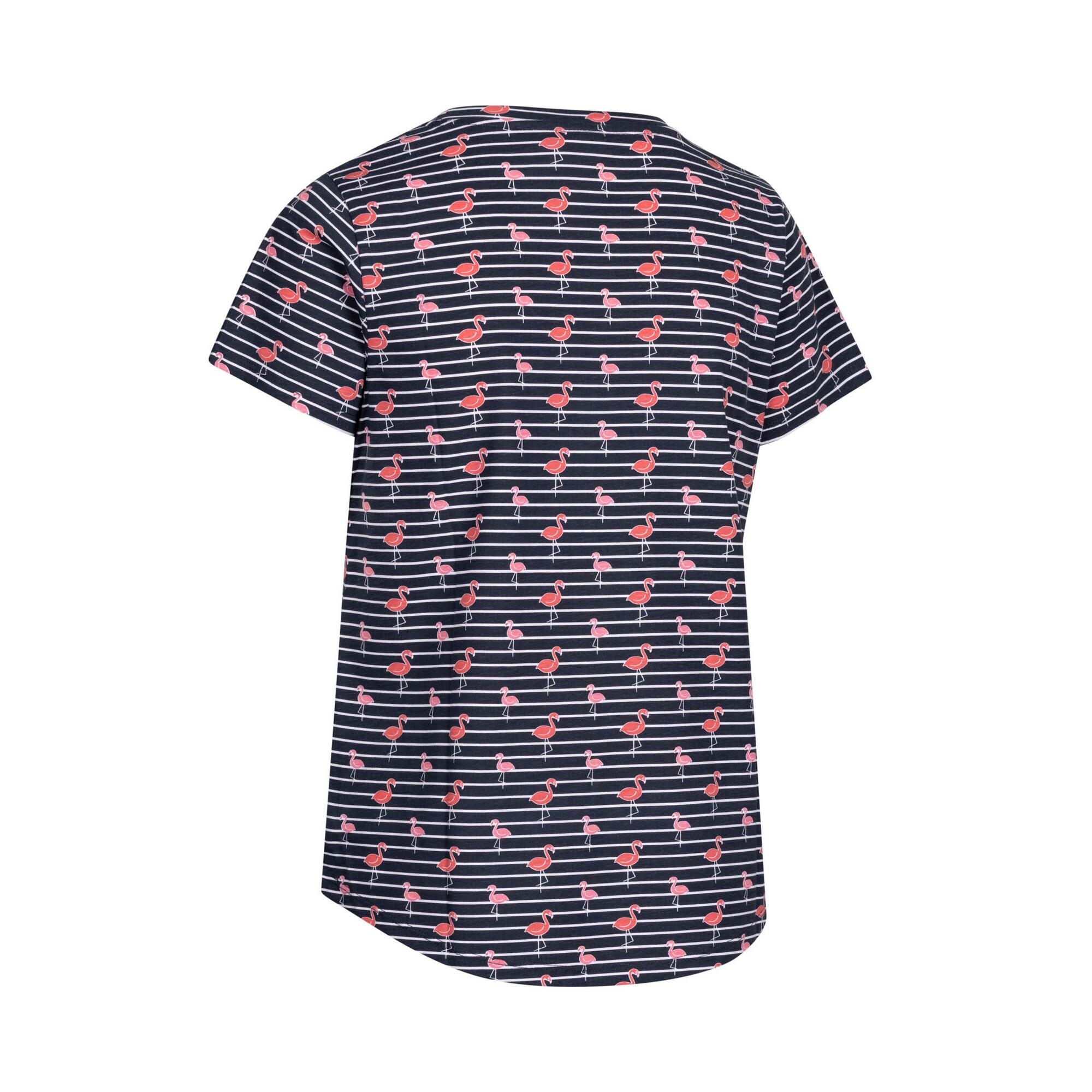 Haut Décontracté Motif/style Flamant Rose CARA Femme (Bleu Marine) 2/3
