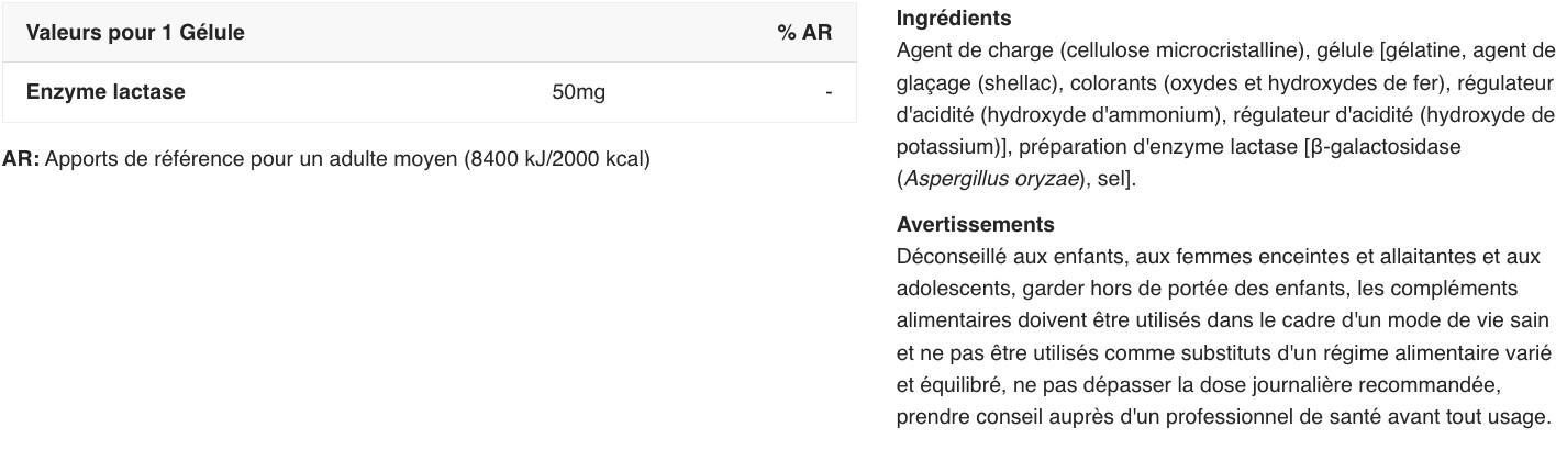 Formule digestion - Lactase Enzyme - 100 Gélules 2/5