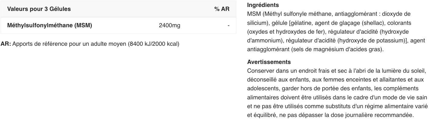 MSM - Mega MSM - 100 Gélules 2/5