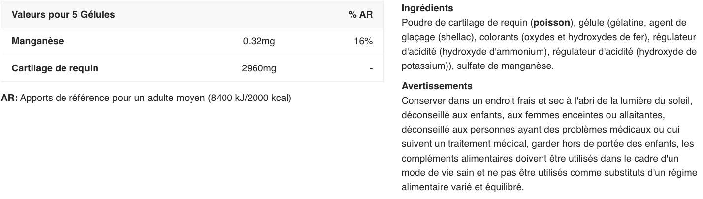Cartilage de requin - Shark Cartilage - 75 Gélules 2/5
