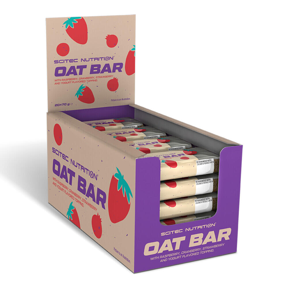 SCITEC NUTRITION Barrette energetiche - Oat Bar - Yogurt al Lampone, Mirtillo Rosso e Fragola