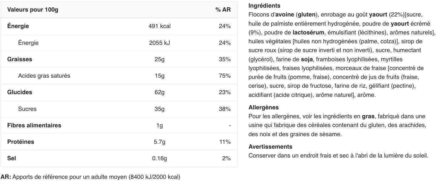 Barrita Oat Bar (Barrita de Avena) - 70g Yogurt de Frambuesa de Scitec Nutrition 2/4