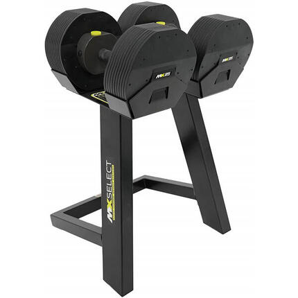 Hantle regulowane MX SELECT MX85 5,6 - 38,6 kg zestaw 2 sztuk ze stojakiem