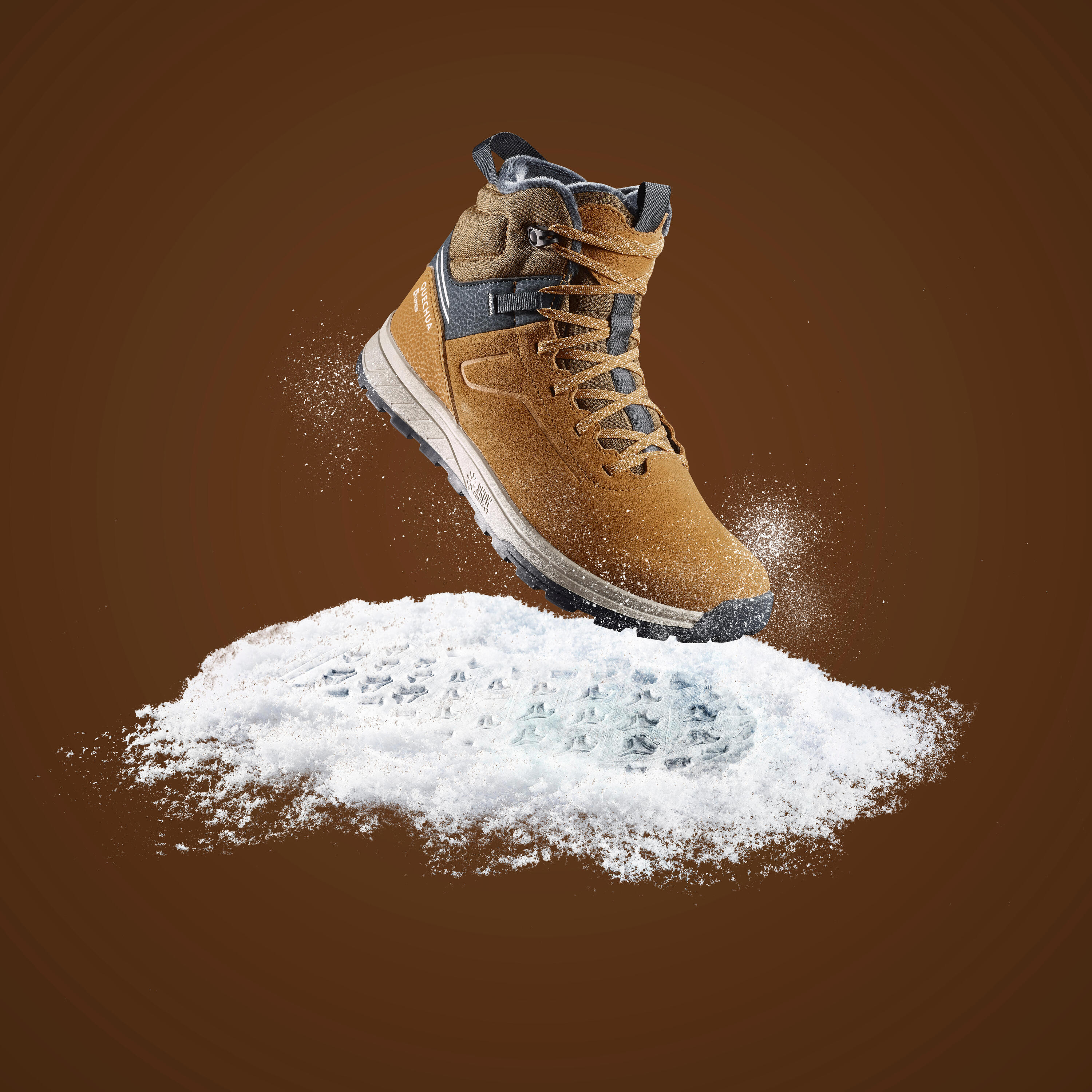 QUECHUA Tweedehands - Warme waterdichte wandelschoenen kinderen SH500 leer... - REDELIJK