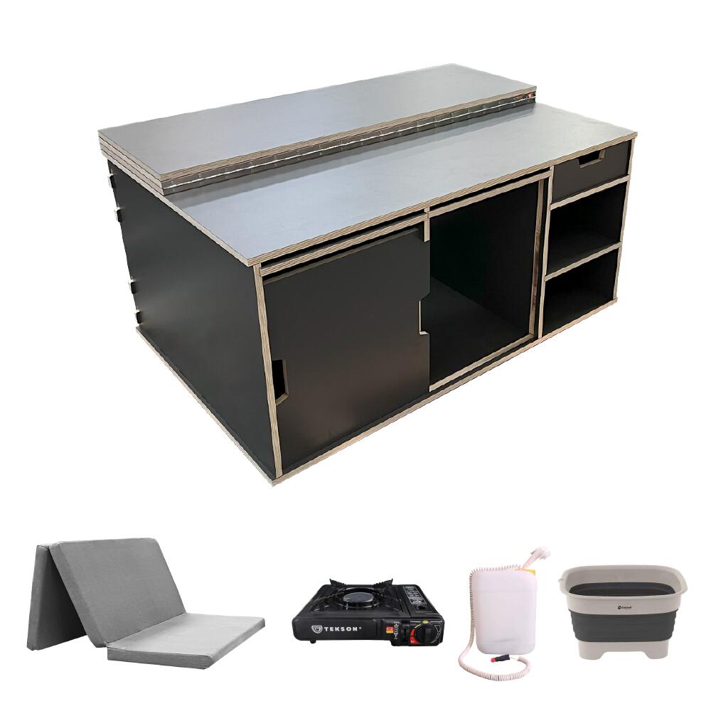 Quality Camper - Kit Aménagement Van Amovible: Peugeot, Citröen (+modèles) - Version Courte - Meuble De Cuisine - Noir - Taille Unique - Decathlon