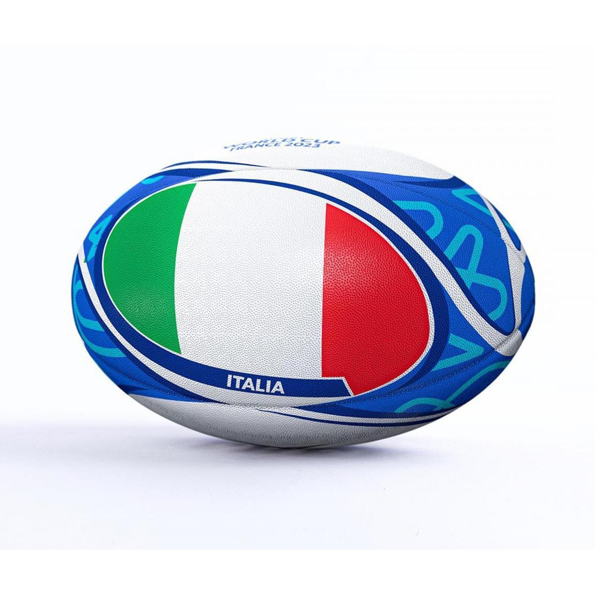 Rugby World Cup 2023 - Ballon De Rugby Gilbert Coupe Du Monde Italie – taille 5 Rugby - Ballon De Rugby - Bleu|rouge - 5 - Decathlon