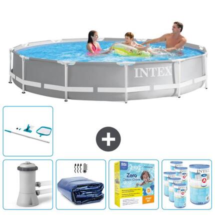 Piscine ronde à cadre prisme Intex 366x76 cm avec Accessoires - 2671228