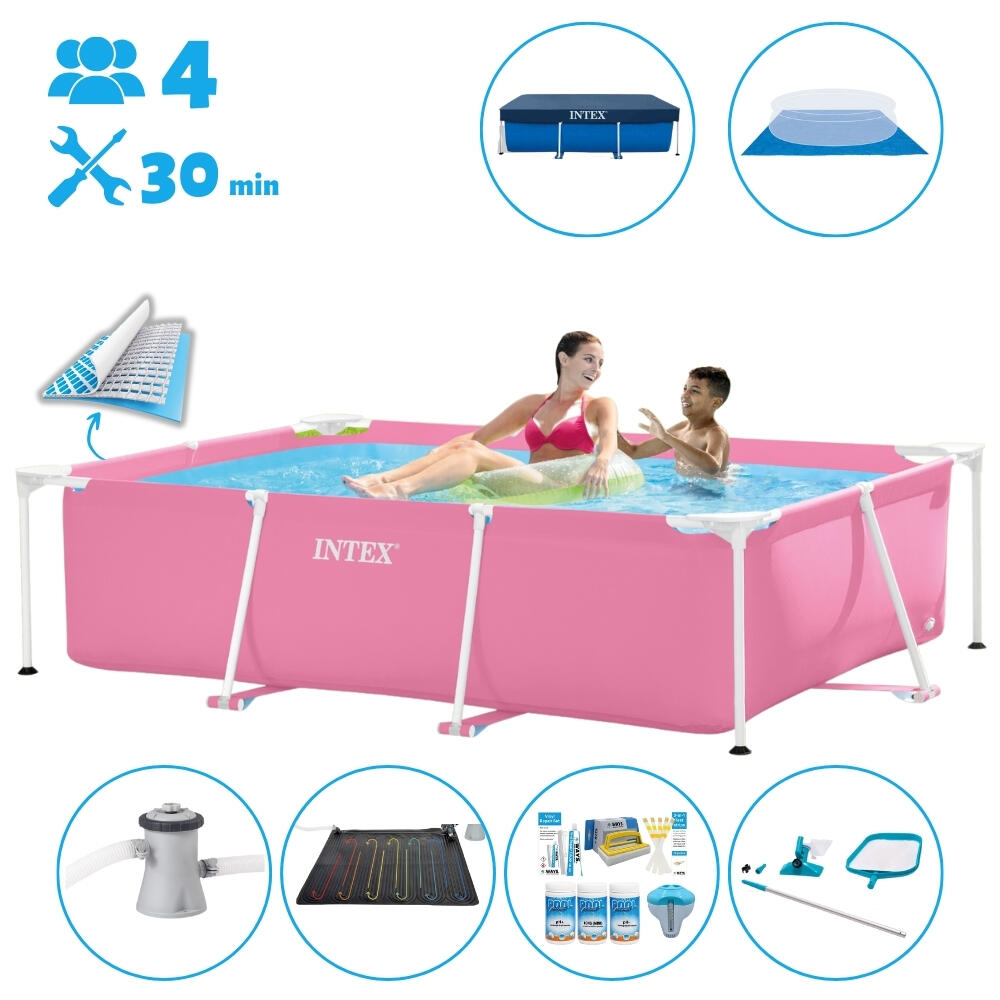 Intex - Piscine Rectangulaire Intex 220x150x60 Cm Avec Accessoires - 2826697 - Piscine - Rose - Taille Unique - Decathlon