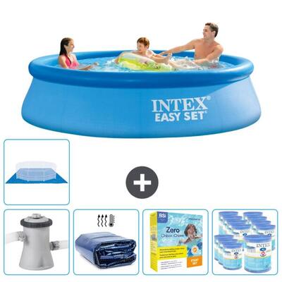 Intex rond opblaasbaar zwembad - 305x76 cm met accessoires - 2812222