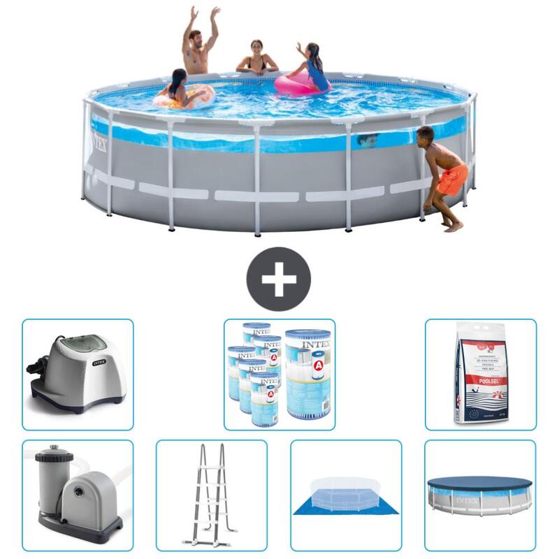 Piscine Intex Round Prism Frame Clearview 488x122 cm avec Accessoires - 2673058