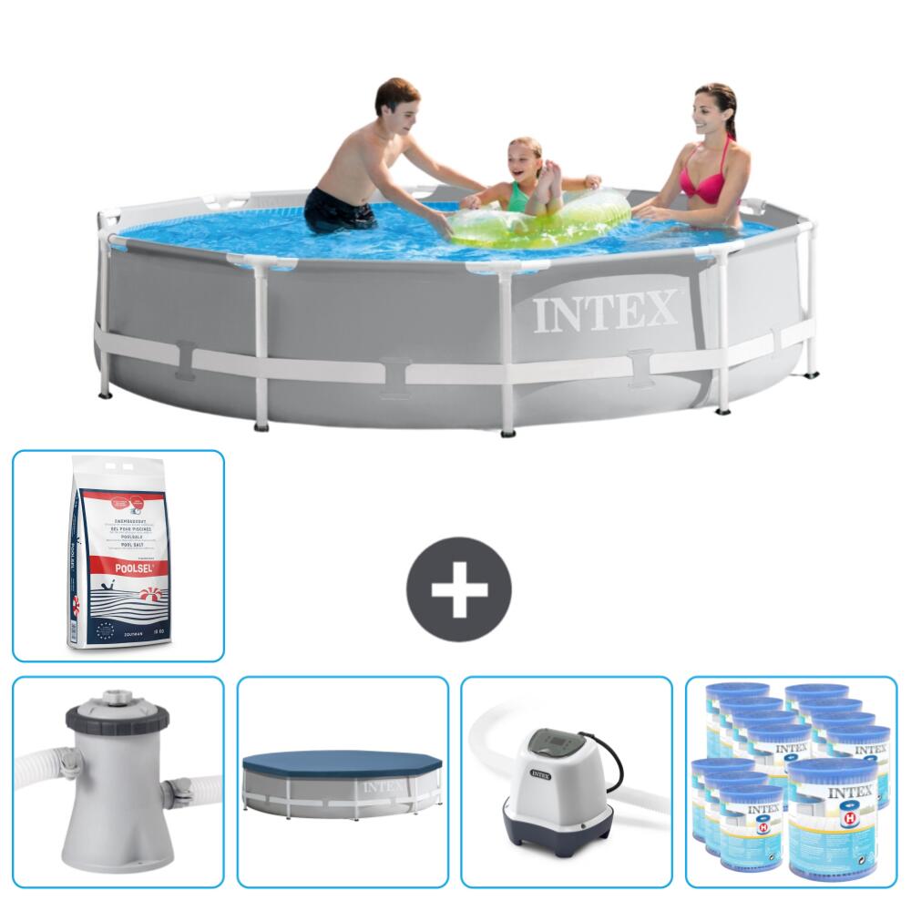 Intex - Piscine Ronde À Cadre Prisme Intex 305x76 Cm Avec Accessoires - 2670255 - Piscine - Gris - Taille Unique - Decathlon