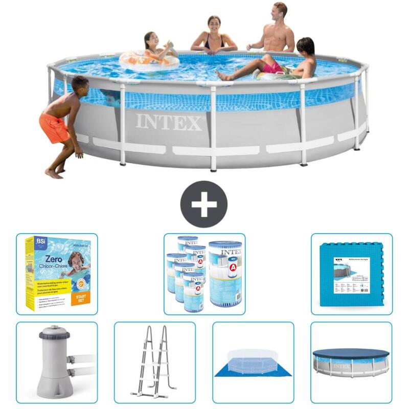 Piscine Intex Round Prism Frame Clearview 427x107 cm avec Accessoires - 2672248