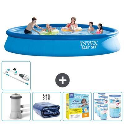Intex rond opblaasbaar zwembad - 457x84 cm met accessoires - 2815826