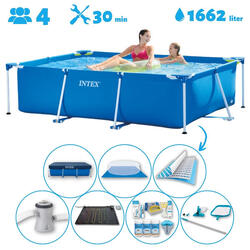 Piscine rectangulaire Intex 220x150x60 cm avec Accessoires - 2827097