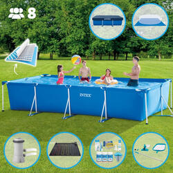 Piscine rectangulaire Intex 450x220x84 cm avec Accessoires - 2827397