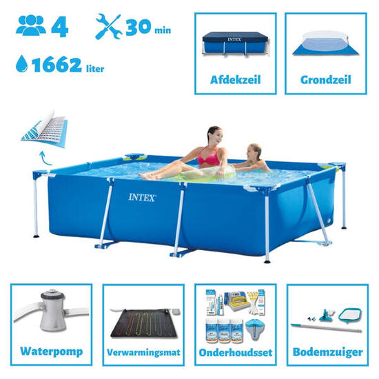 Piscine rectangulaire Intex 220x150x60 cm avec Accessoires - 2827097
