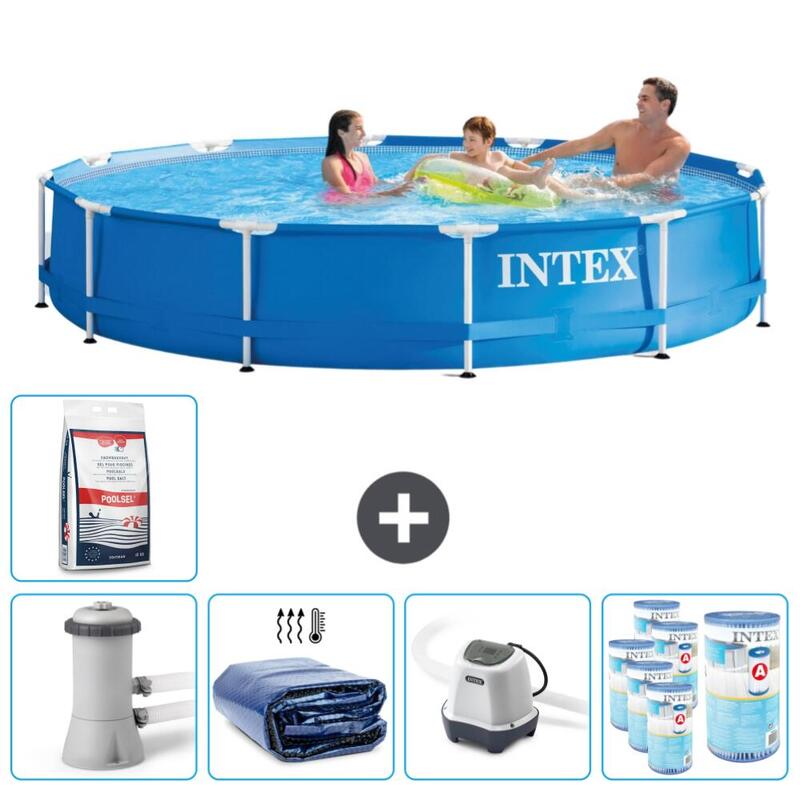 Piscine à cadre rond Intex 366x76 cm avec Accessoires - 2821256