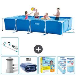 Piscine rectangulaire Intex 450x220x84 cm avec Accessoires - 2827426
