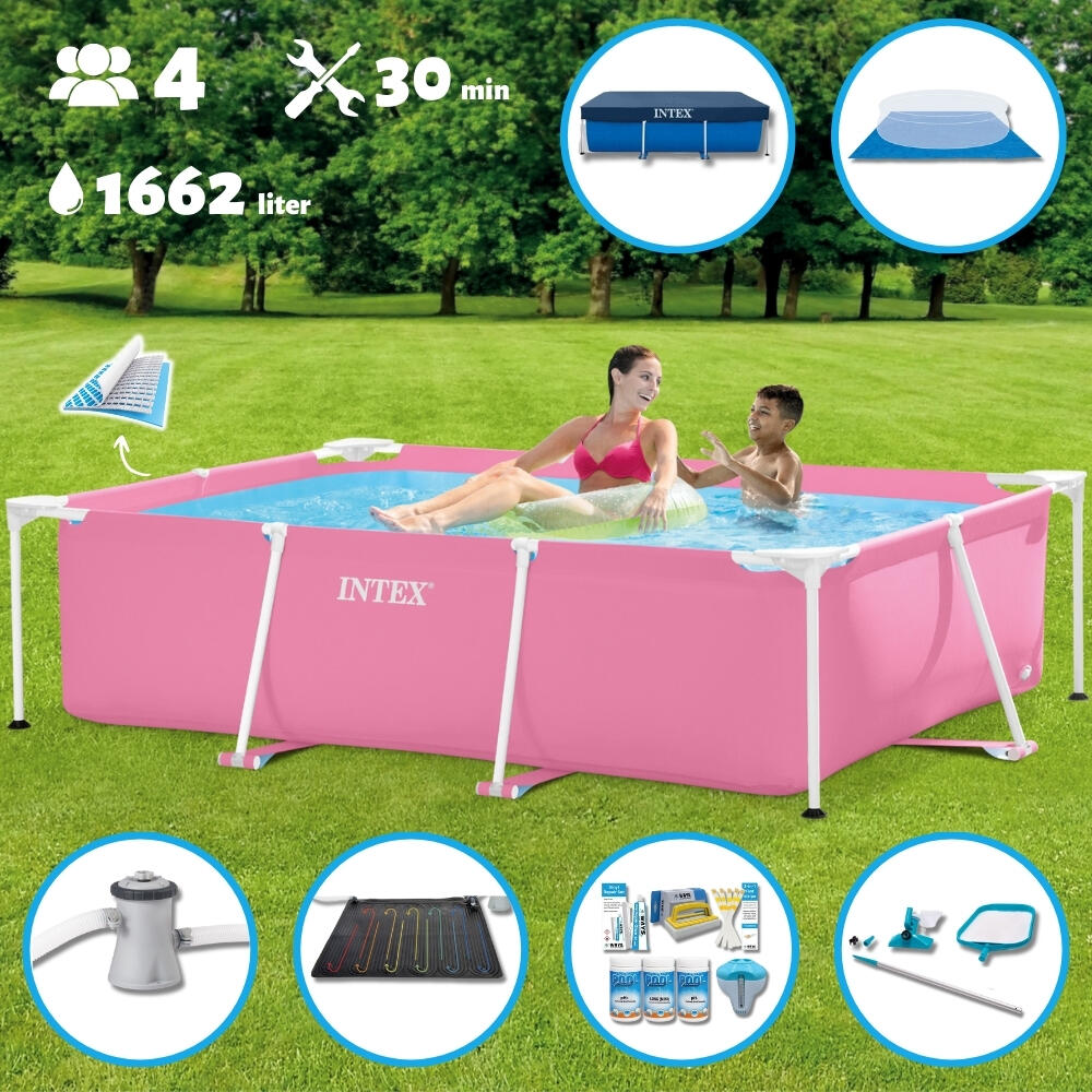 Intex - Piscine Rectangulaire Intex 220x150x60 Cm Avec Accessoires - 2826697 - Piscine - Rose - Taille Unique - Decathlon