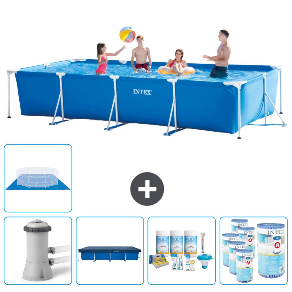 Intex - Piscine Rectangulaire Intex 450x220x84 Cm Avec Accessoires - 2827415 - Piscine - Bleu - Taille Unique - Decathlon