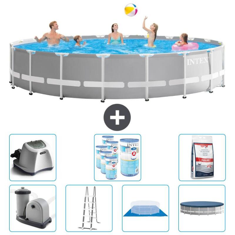 Piscine ronde à cadre prisme Intex 610x132 cm avec Accessoires - 2675658