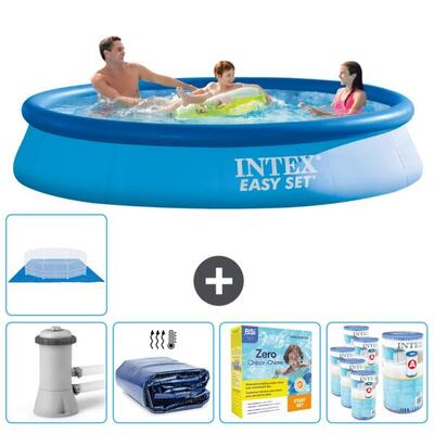 Intex rond opblaasbaar zwembad - 366x76 cm met accessoires - 2813222