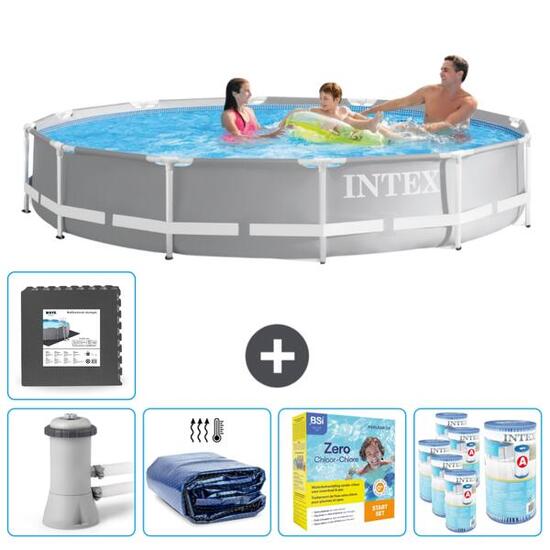 Piscine ronde à cadre prisme Intex 366x76 cm avec Accessoires - 2671224