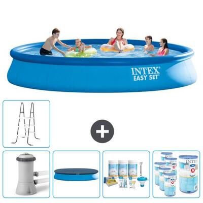 Intex rond opblaasbaar zwembad - 457x84 cm met accessoires - 2815820