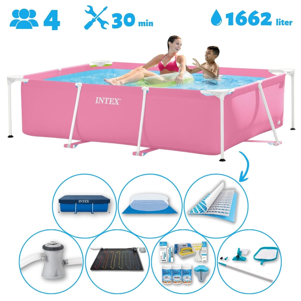 Intex - Piscine Rectangulaire Intex 220x150x60 Cm Avec Accessoires - 2826697 - Piscine - Rose - Taille Unique - Decathlon