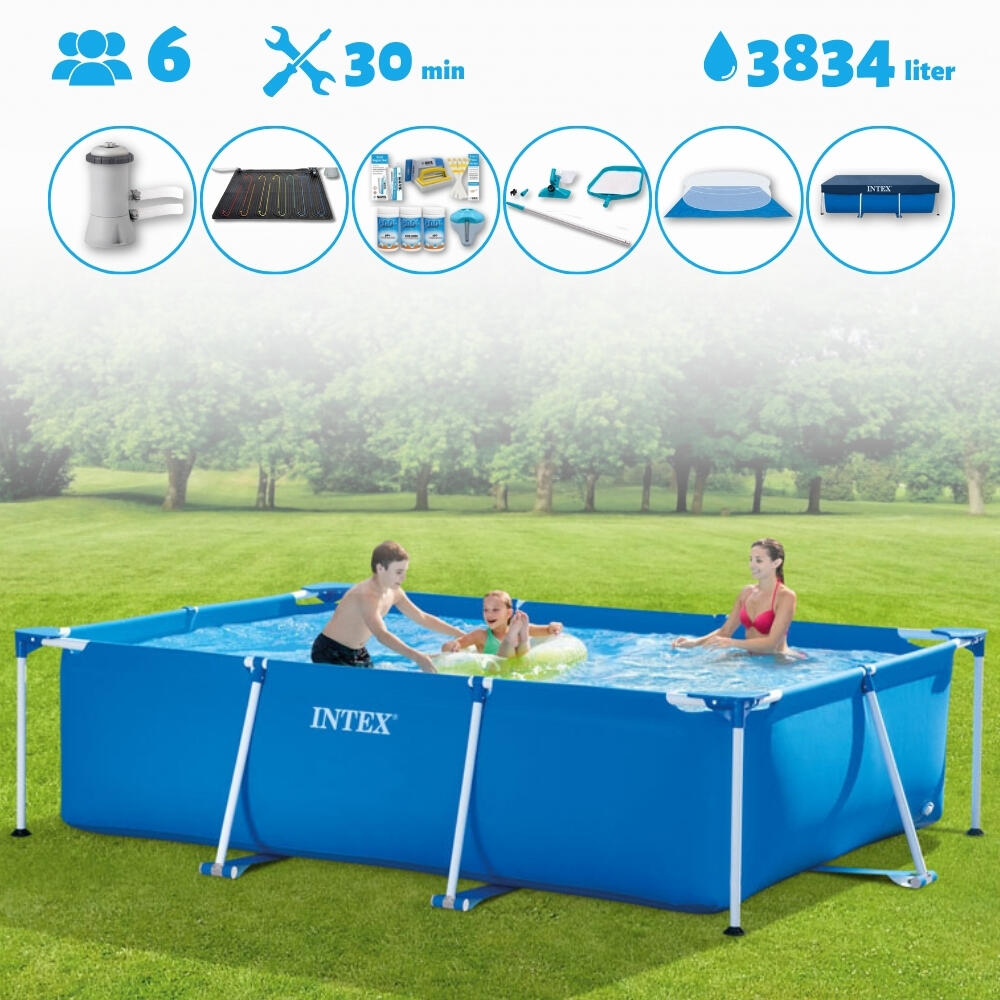 INTEX Intex Rechthoekig Frame Zwembad 300x200x75 cm met Accessoires - 2827297