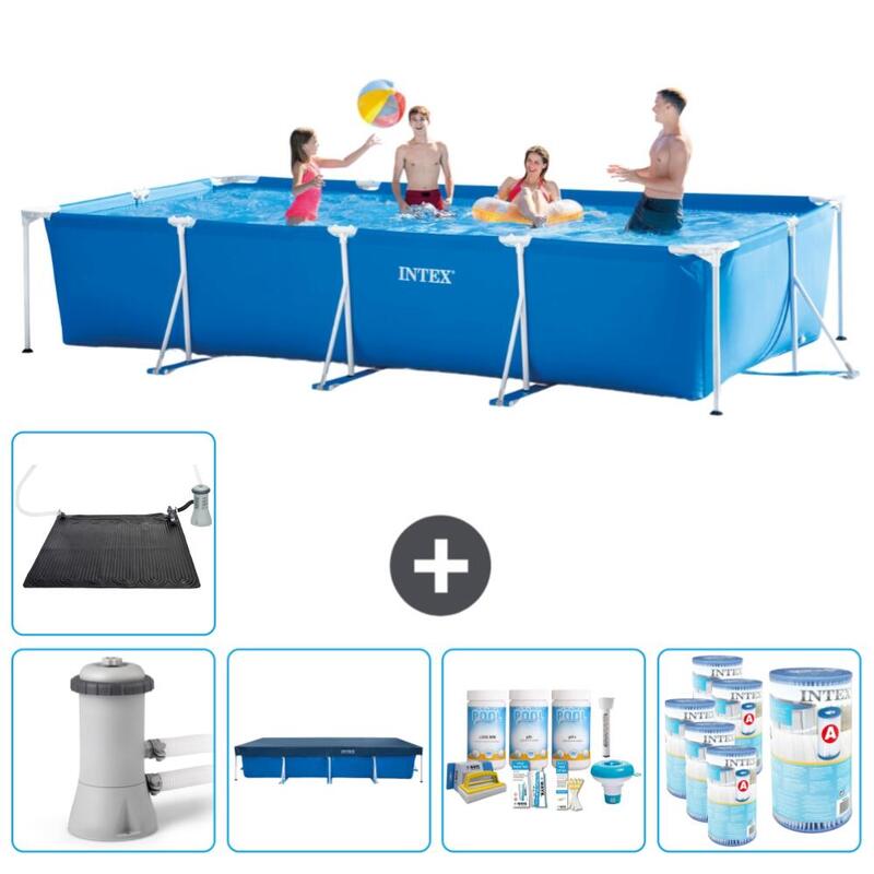 Piscine rectangulaire Intex 450x220x84 cm avec Accessoires - 2827418