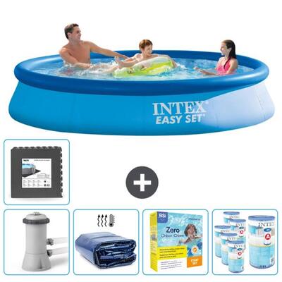Intex rond opblaasbaar zwembad - 366x76 cm met accessoires - 2813224