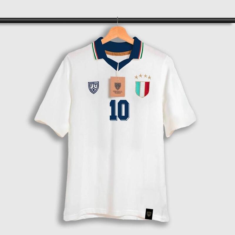 Bawełniana koszulka Football Town Classic Italy Gli Azzurri Away