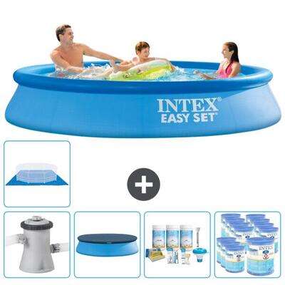 Intex rond opblaasbaar zwembad - 305x61 cm met accessoires - 2811815