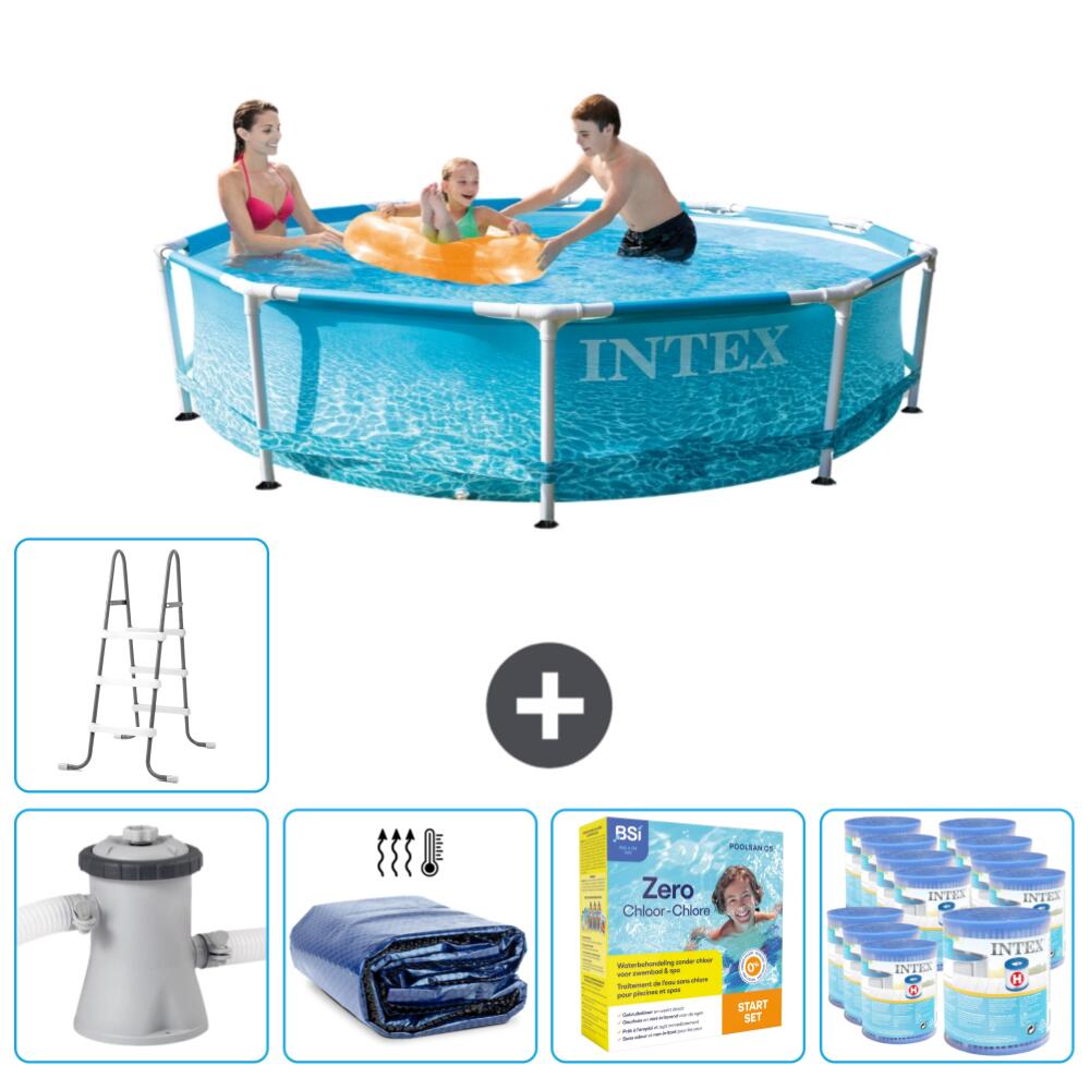 Intex - Piscine À Cadre Rond Intex 305x76 Cm Avec Accessoires - 2820827 - Piscine - Bleu - Taille Unique - Decathlon