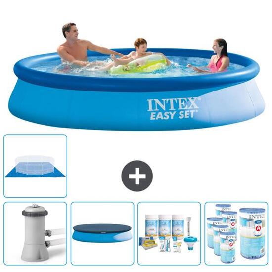 Piscine Gonflable Ronde Intex - 366x76 cm avec Accessoires - 2813215