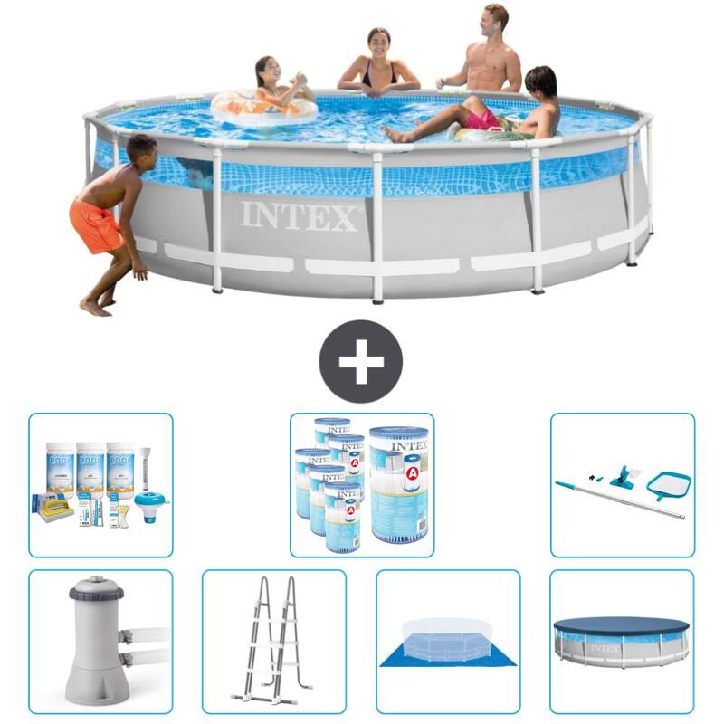 Piscine Intex Round Prism Frame Clearview 427x107 cm avec Accessoires - 2672246