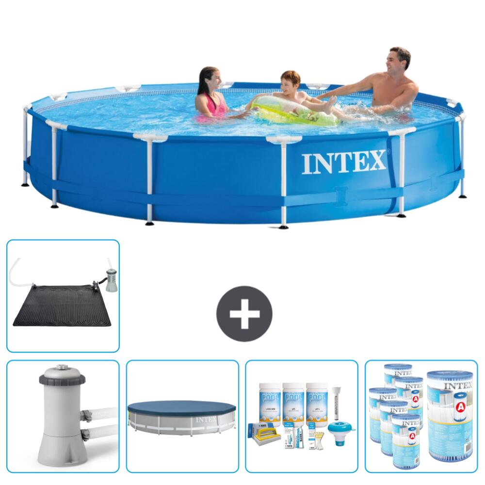 Intex - Piscine À Cadre Rond Intex 366x76 Cm Avec Accessoires - 2821218 - Piscine - Bleu - Taille Unique - Decathlon