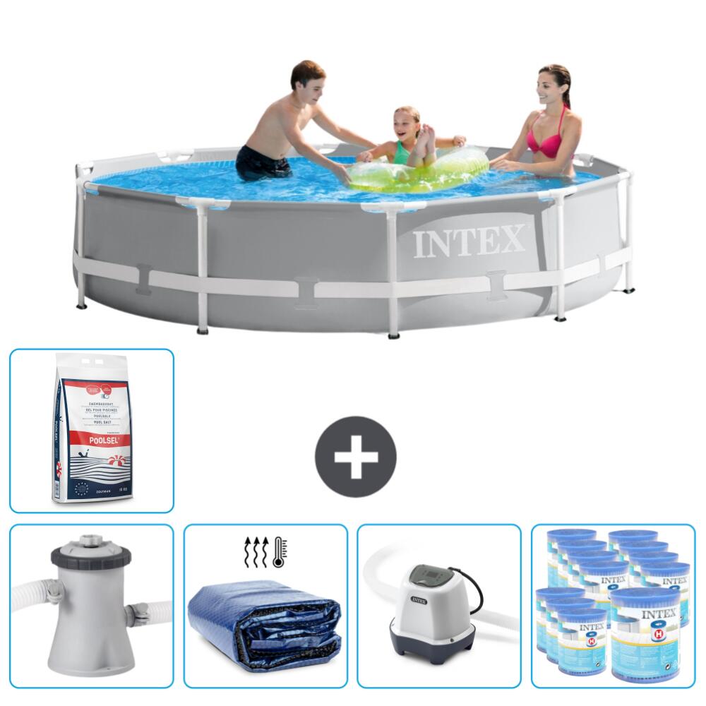 Intex - Piscine Ronde À Cadre Prisme Intex 305x76 Cm Avec Accessoires - 2670256 - Piscine - Gris - Taille Unique - Decathlon