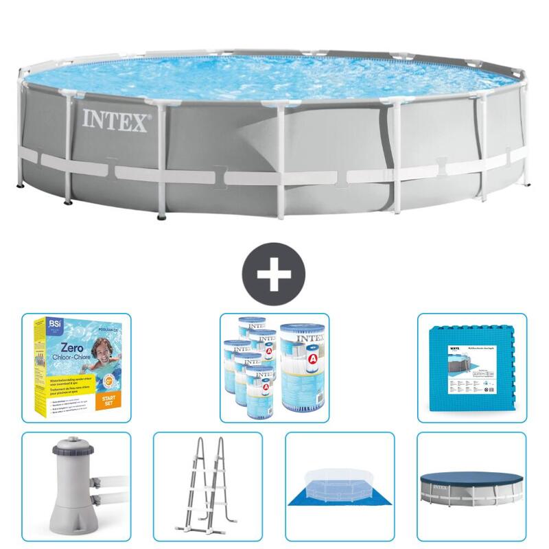 Piscine ronde à cadre prisme Intex 457x107 cm avec Accessoires - 2672448