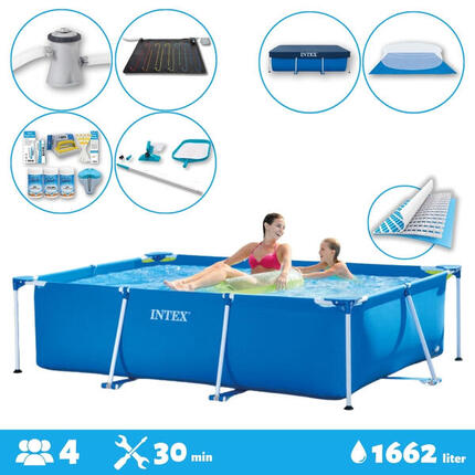 Piscine rectangulaire Intex 220x150x60 cm avec Accessoires - 2827097