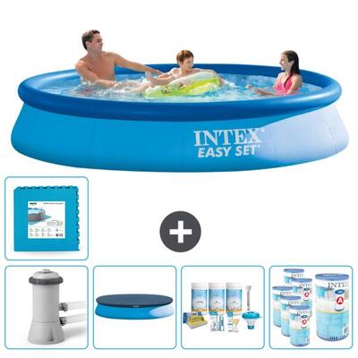 Intex rond opblaasbaar zwembad - 366x76 cm met accessoires - 2813216