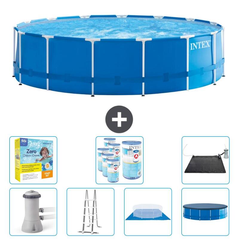 Piscine à cadre rond Intex 457x122 cm avec Accessoires - 2824250