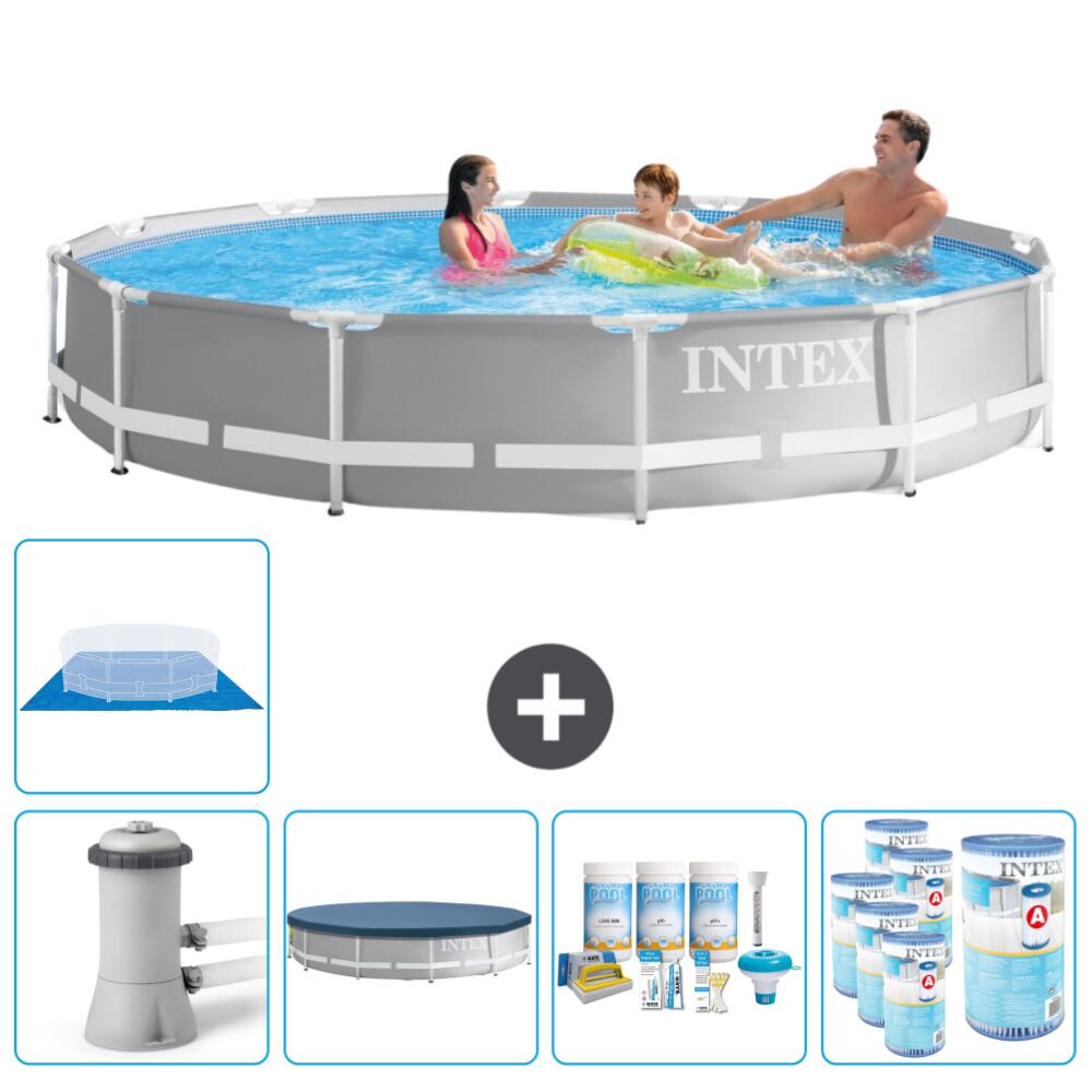 INTEX Intex Rond Prism Frame Zwembad 366x76 cm met Accessoires - 2671215