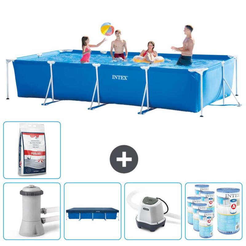 Piscine rectangulaire Intex 450x220x84 cm avec Accessoires - 2827455