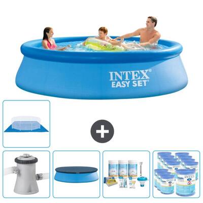 Intex rond opblaasbaar zwembad - 305x76 cm met accessoires - 2812215