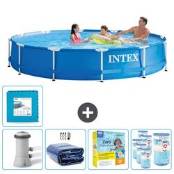 Piscine à cadre rond Intex 366x76 cm avec Accessoires - 2821223