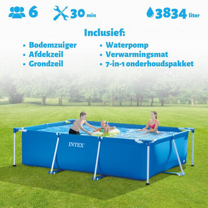Piscine rectangulaire Intex 300x200x75 cm avec Accessoires - 2827297