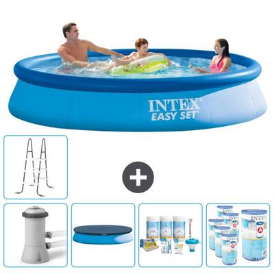 Intex rond opblaasbaar zwembad - 366x76 cm met accessoires - 2813220